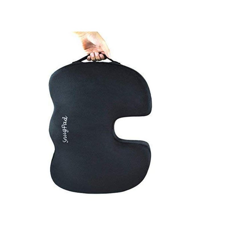 SnugPad Black Memory Foam Seat Cushion - Sciatica, Back, Hip, and Tailbone Pain Relief, Firm Version, Support for Office Chair, Wheelchair, Car. Non-Slip Orthopedic Coccyx Memory Foam (2 Pack) - Image 2